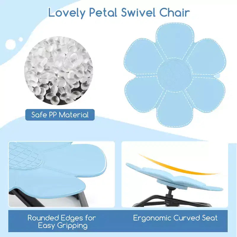 Kids Sensory Swivel Chair with Non-Slip Metal Base for Autistic Kids Indoor Outdoor Blue/Red