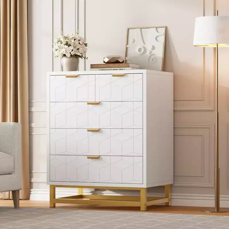 2/3/4/5/6/7 Drawer Dresser with Metal Legs, Wood Dressers Chest Organizer with Wide Storage, Modern Chest of Drawers for Bedroom, Living Room,Hallway