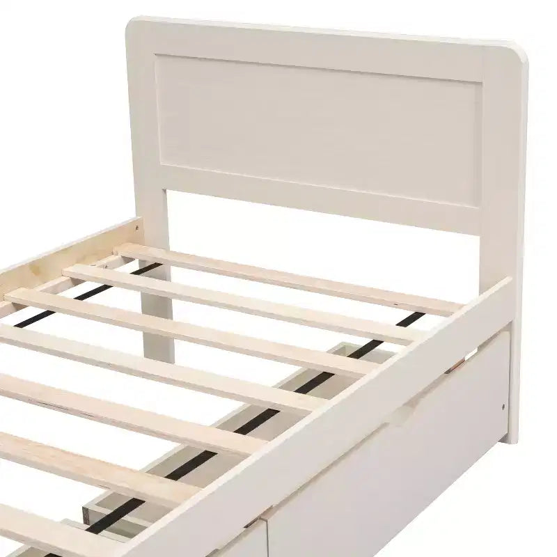 Twin Modern Platform Bed Frame with 2 Storage Drawers Sturdy Wooden Platform Bed Noiseless No Springs Required Easy to Assemble