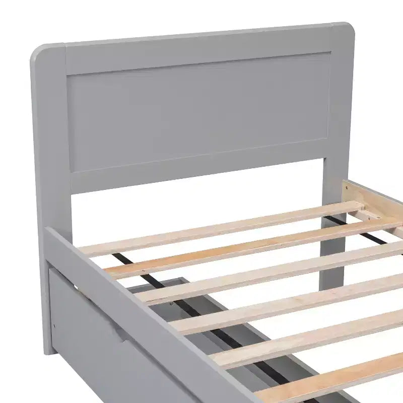 Twin Modern Platform Bed Frame with 2 Storage Drawers Sturdy Wooden Platform Bed Noiseless No Springs Required Easy to Assemble