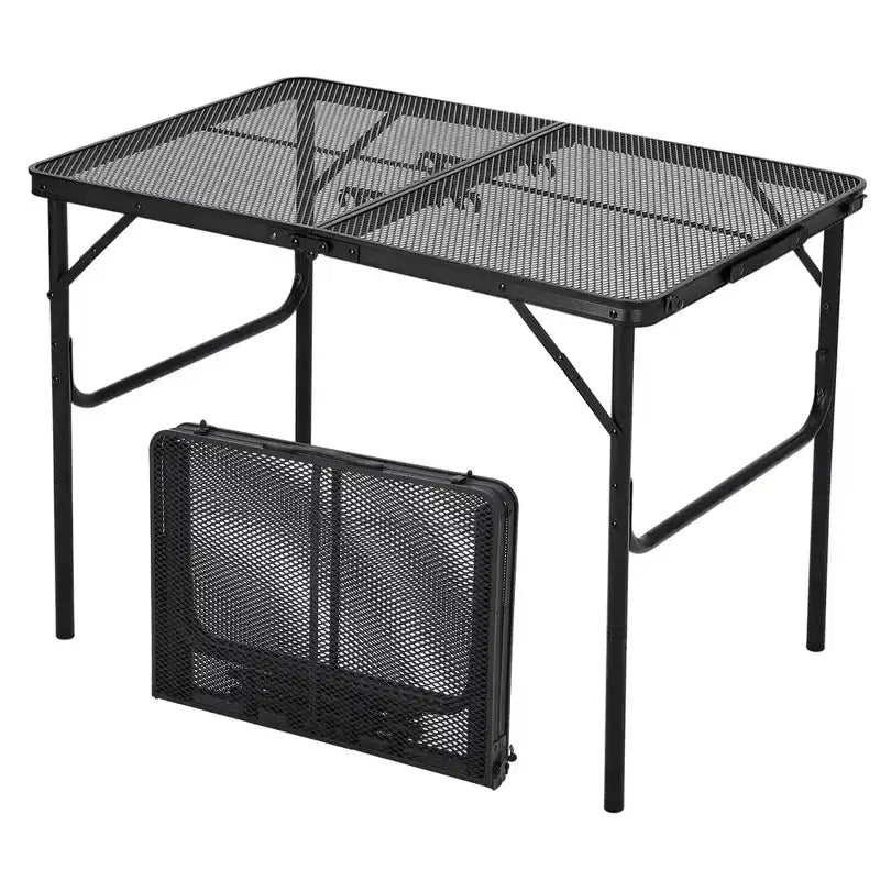 Aluminum Frame Iron Mesh Folding Table, Folding Table, Camping Table, Folding Desk, Outdoor Folding Table