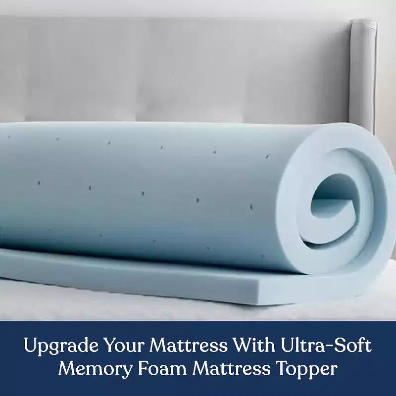 2 Inch Gel Infused Memory Foam Mattress Topper, Certipur-US Certified, Ventilated Design for Better Airflow