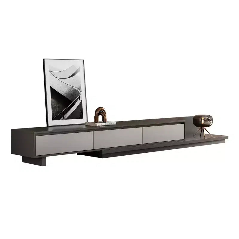 Mid-Century Modern78.7 Expandable TV stand, With a maximum width of 141.7, With 3 Storage Drawers