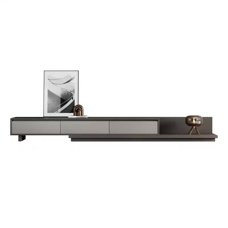 Mid-Century Modern78.7 Expandable TV stand, With a maximum width of 141.7, With 3 Storage Drawers