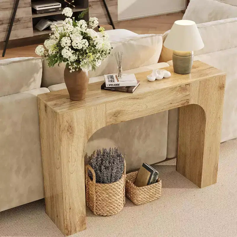 Console Table, Wooden Rectangular Sofa Table Behind The Couch, Industrial Entry Table Foyer Hallway Table, Farmhouse Entryway Tables