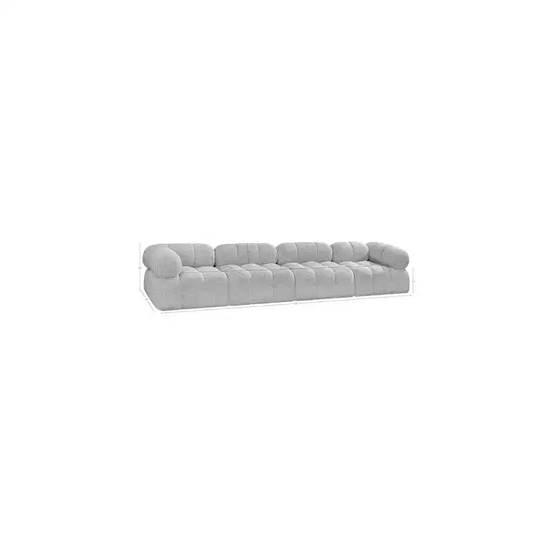 , Grey Boucle Fabric Modular Sofa