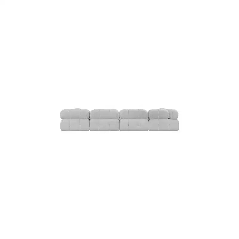 , Grey Boucle Fabric Modular Sofa