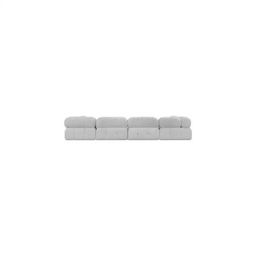 , Grey Boucle Fabric Modular Sofa