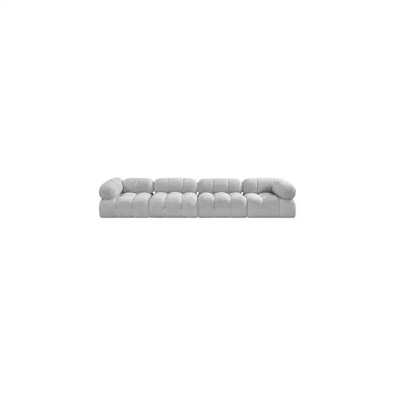 , Grey Boucle Fabric Modular Sofa