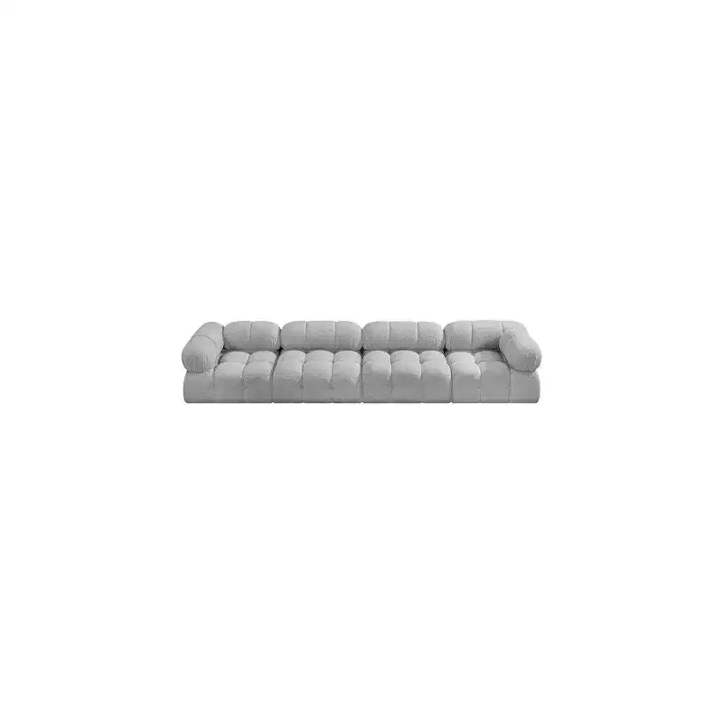 , Grey Boucle Fabric Modular Sofa