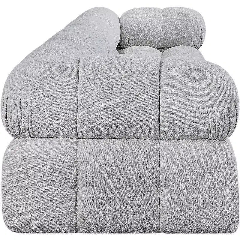 , Grey Boucle Fabric Modular Sofa