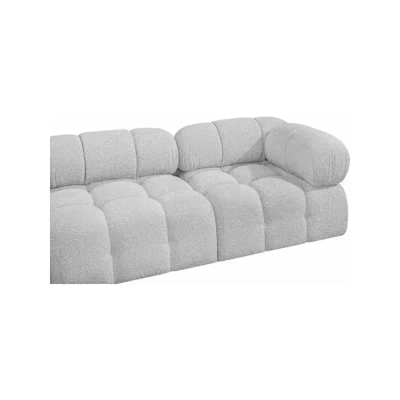 , Grey Boucle Fabric Modular Sofa