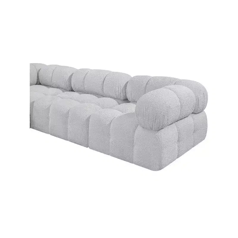 , Grey Boucle Fabric Modular Sofa