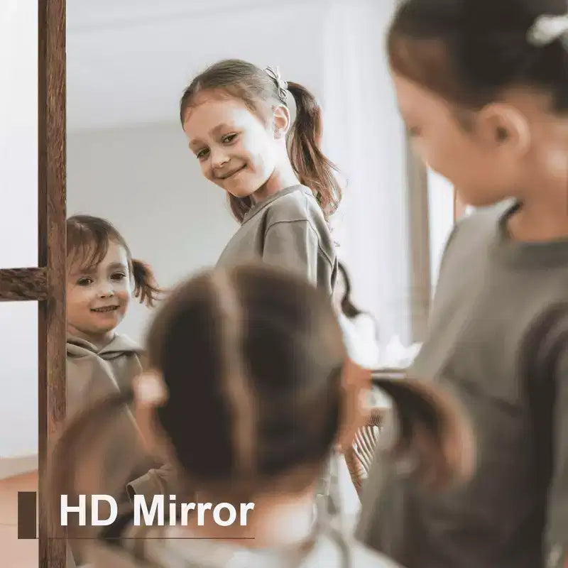 Full-Length Mirror Solid Wood Grid Right Angle Arch 71x31x1in Openable No Stand