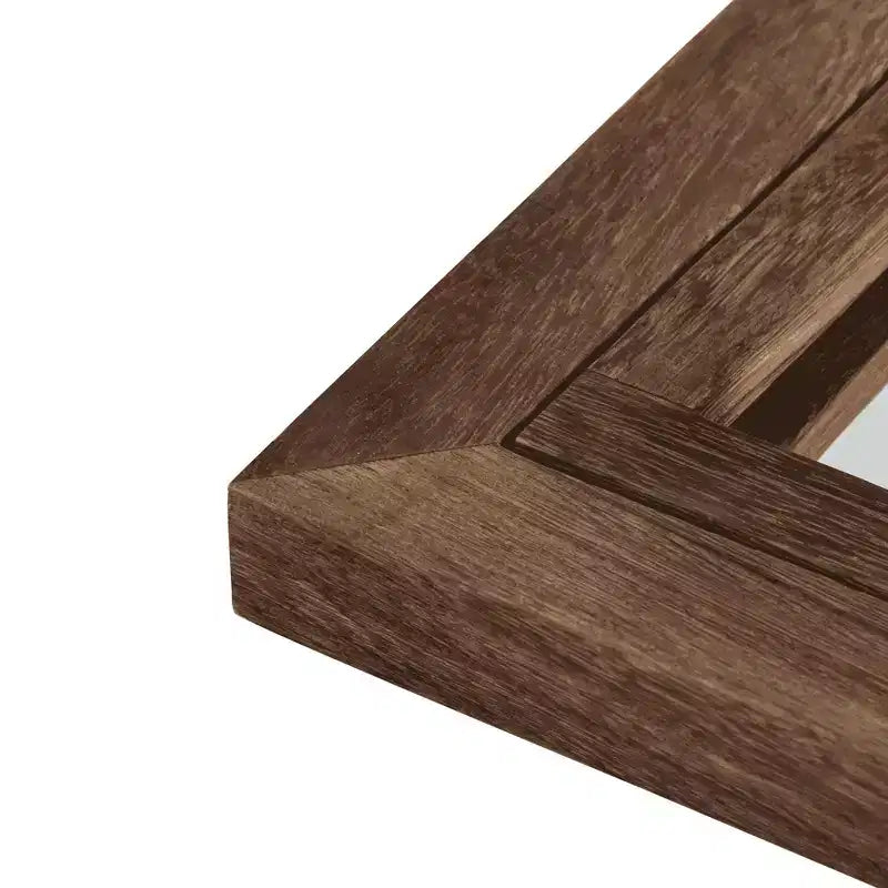 Full-Length Mirror Solid Wood Grid Right Angle Arch 71x31x1in Openable No Stand