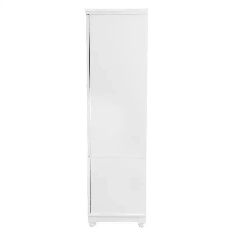 Seusar White Wood 61.42 in. Armoire with 2 Drawers, Hanging Rod and Shelves