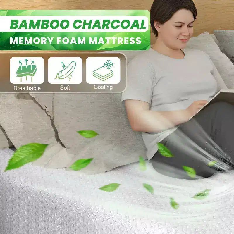 8 Inch Mattress Bamboo Charcoal Memory Foam Mattress Medium Firm Mattress CertiPUR-US Certified