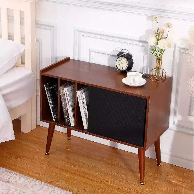 Bedside Table with Charging Station, Bedside Table with Storage Drawer and USB Ports, Side Table for Bedroom or Living Room