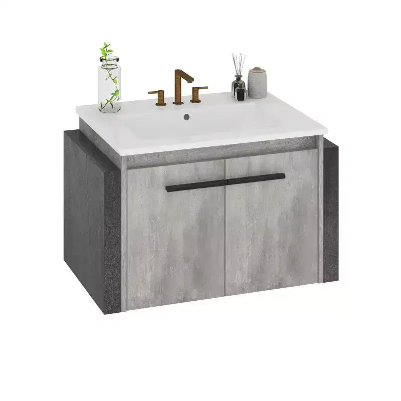 24 in Bathroom Vanity Ceramic Basin Cabinet With Sink Combo Wall Mounted Modern Vanity Bathroom Storage Cabinet Modern Storage Cabinet