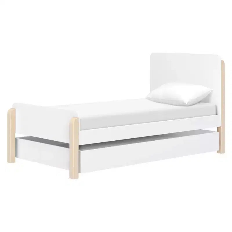 Twin Bed - White and Washed Natural