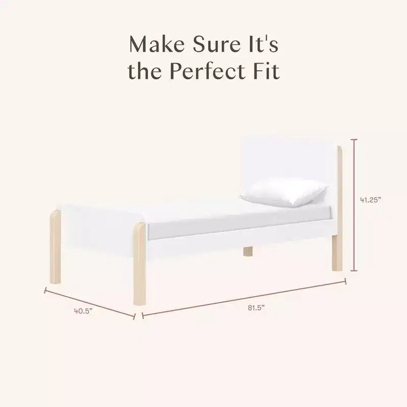 Twin Bed - White and Washed Natural