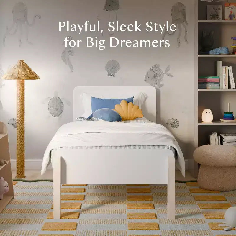 Twin Bed - White and Washed Natural