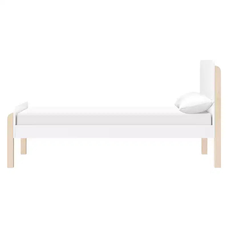 Twin Bed - White and Washed Natural