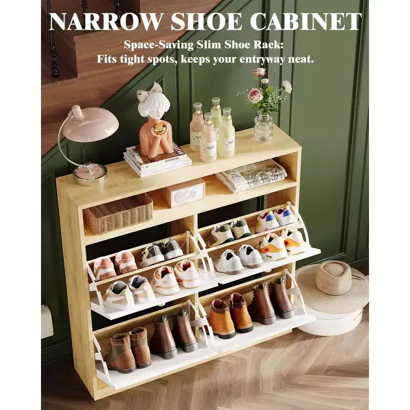 41-In Bookshelf with 12 Open Shelves, Bamboo Display Storage Shelving Unit