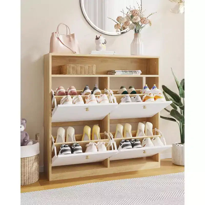 41-In Bookshelf with 12 Open Shelves, Bamboo Display Storage Shelving Unit