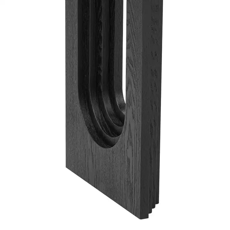 Unique Console Table with Round Hollow Legs, Modern Wood Entryway Table for Living Room and Entryway