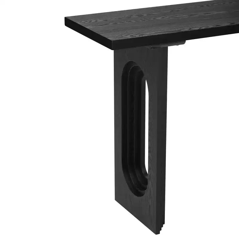 Unique Console Table with Round Hollow Legs, Modern Wood Entryway Table for Living Room and Entryway