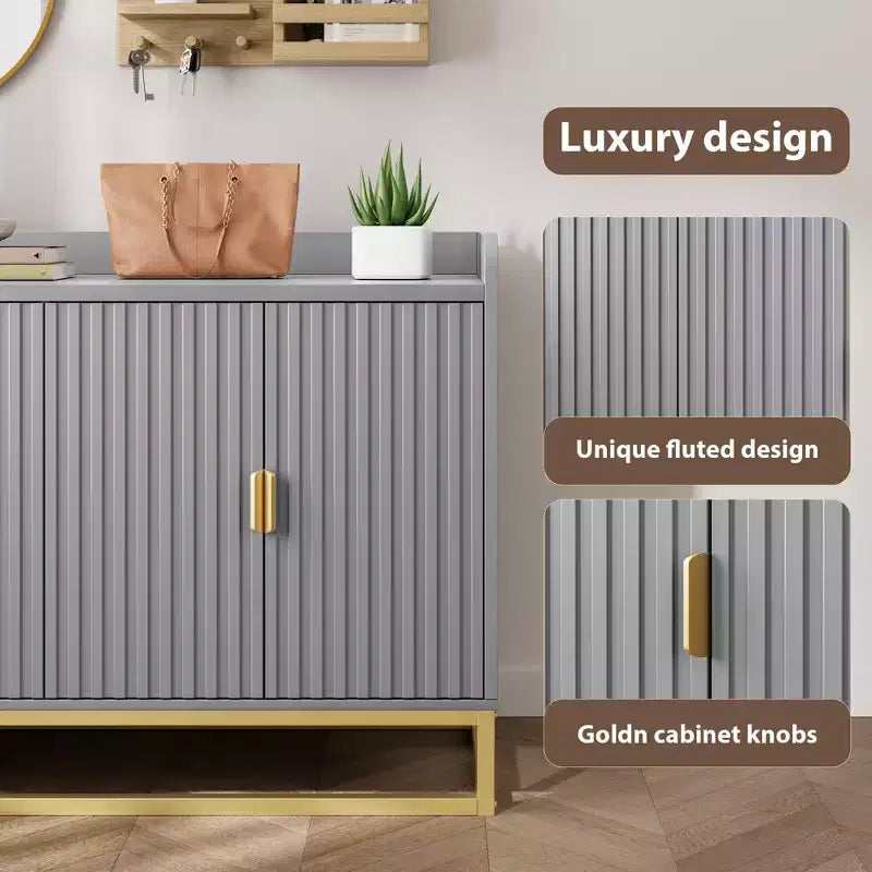 Storage Accent Sideboard with 4 Doors Modern Buffet Table for Living Room Kitchen Dining Room