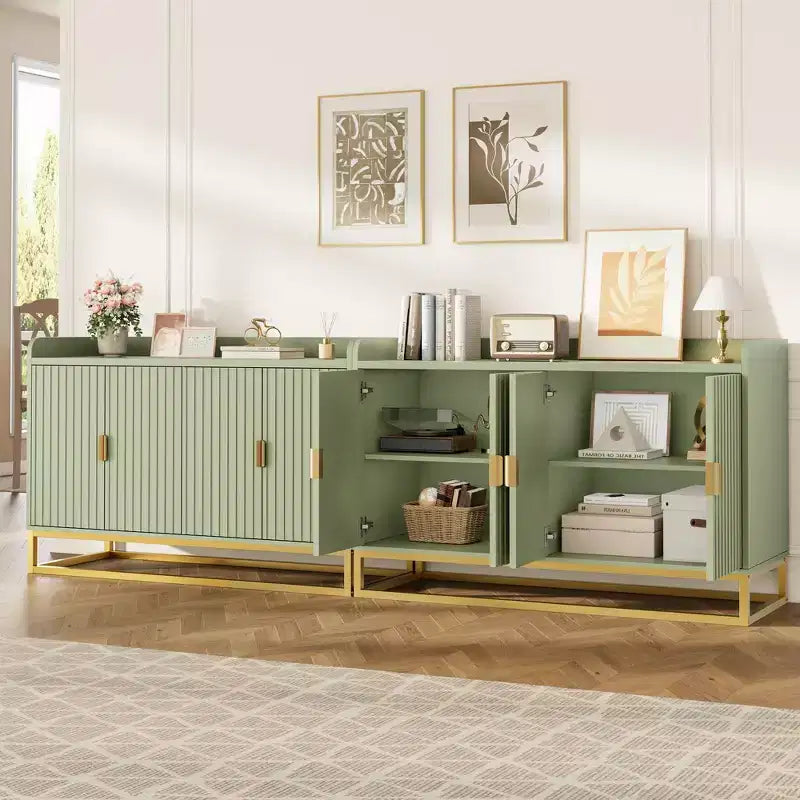 Storage Accent Sideboard with 4 Doors Modern Buffet Table for Living Room Kitchen Dining Room