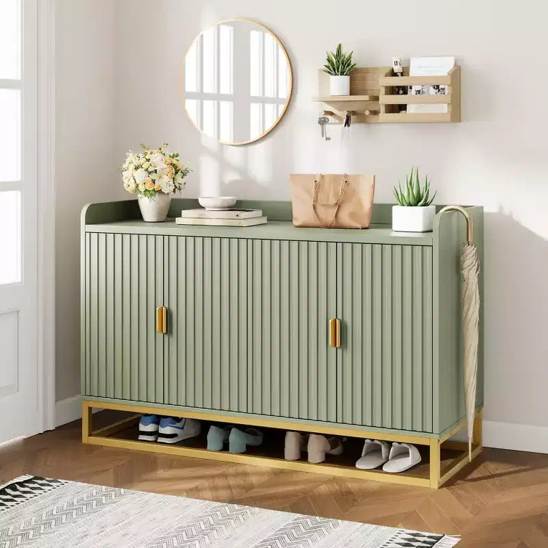 Storage Accent Sideboard with 4 Doors Modern Buffet Table for Living Room Kitchen Dining Room