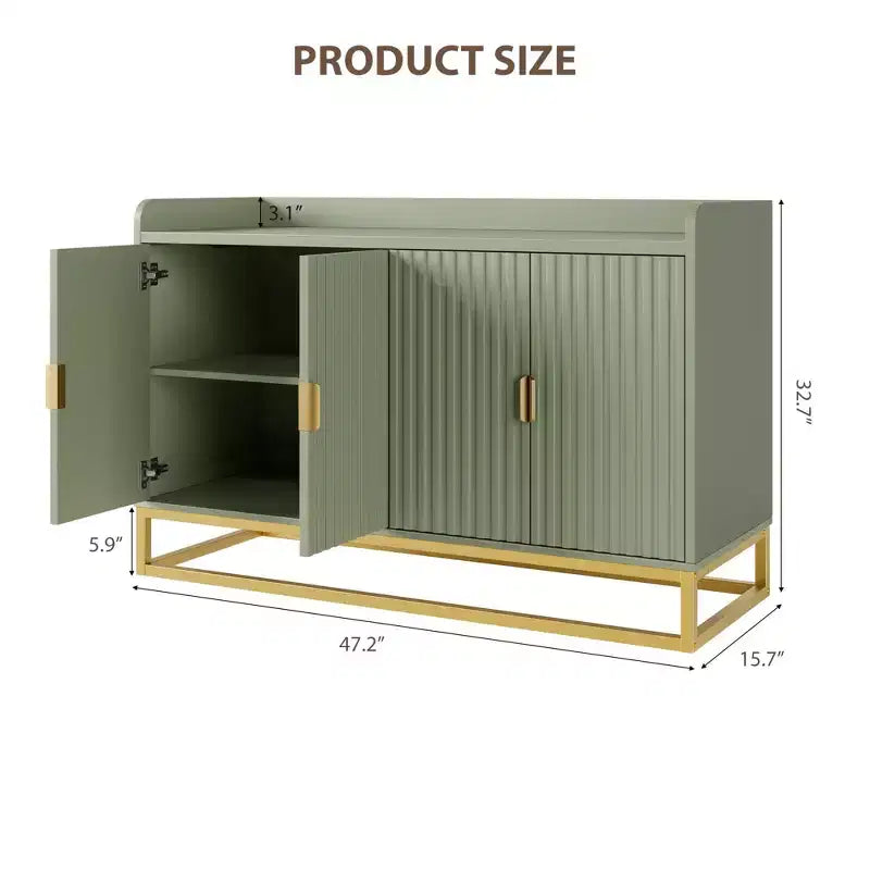Storage Accent Sideboard with 4 Doors Modern Buffet Table for Living Room Kitchen Dining Room