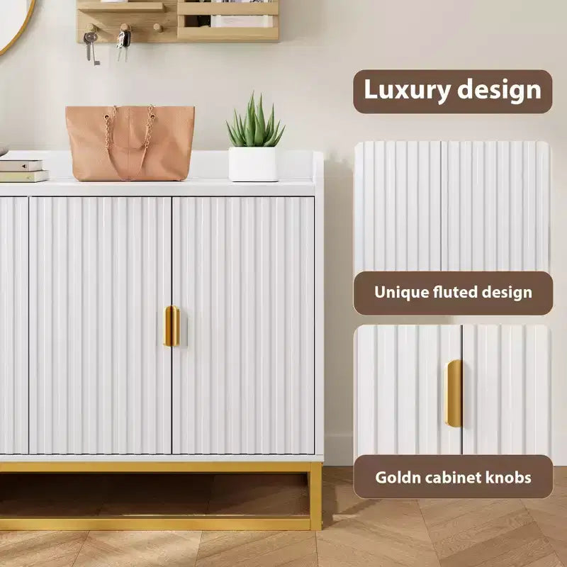 Storage Accent Sideboard with 4 Doors Modern Buffet Table for Living Room Kitchen Dining Room