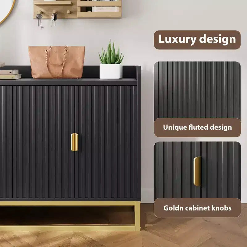 Storage Accent Sideboard with 4 Doors Modern Buffet Table for Living Room Kitchen Dining Room