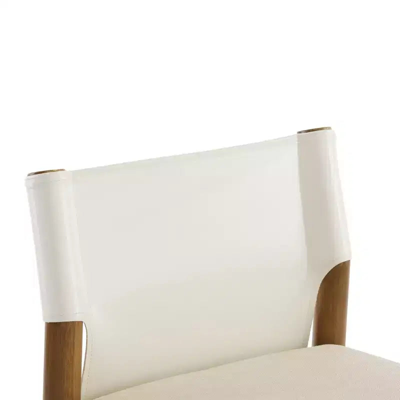 Set of 2 Modern 28.5 Solid Wood Bar Stools with Upholstered Seats, White