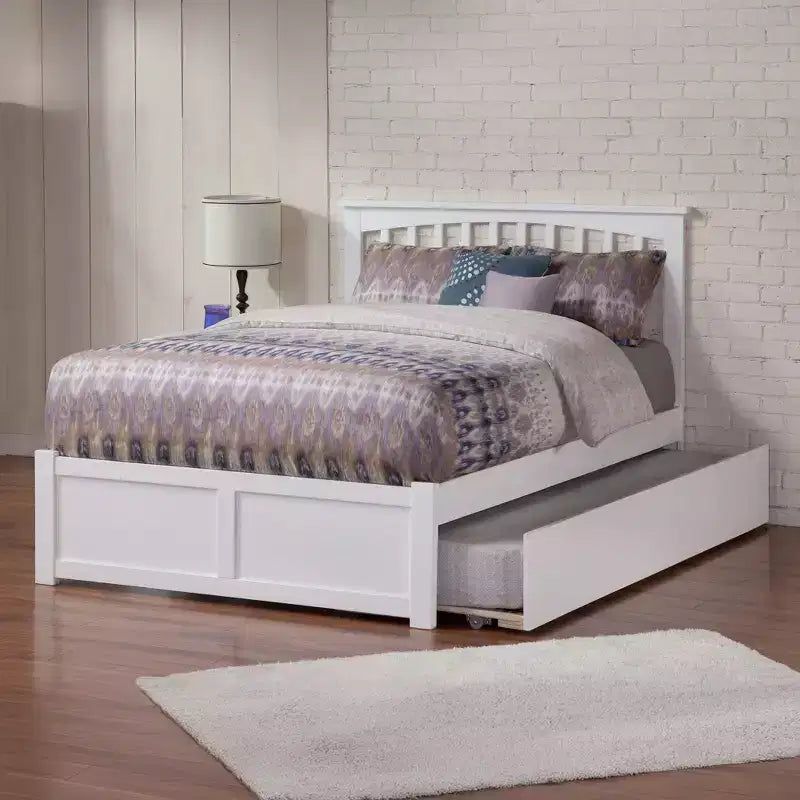 44.29 in. H White Full Size Freestanding Headboards with Mattress Platform