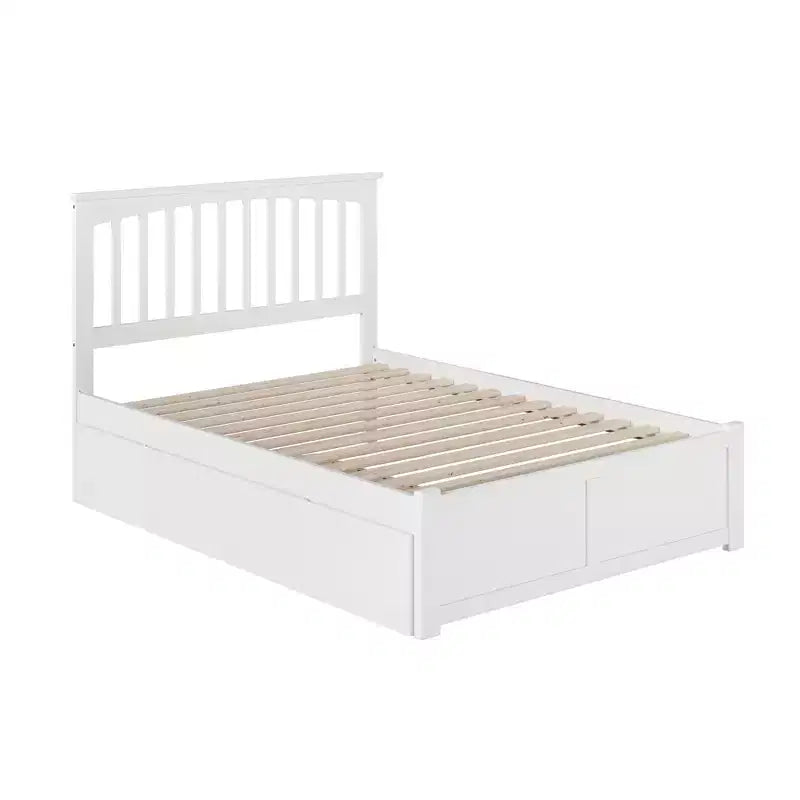 44.29 in. H White Full Size Freestanding Headboards with Mattress Platform