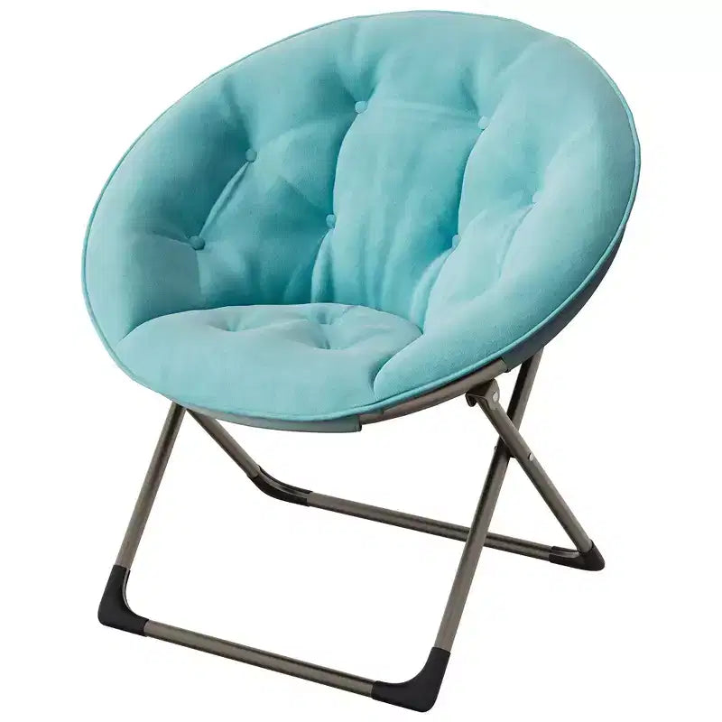 Comfy Saucer Chairs, Folding Reading Lounge Chair, Cozy Faux Fur Living Room Chair with Soft Thick Padded Seat & Metal Frame,Modern Style Bedroom Home
