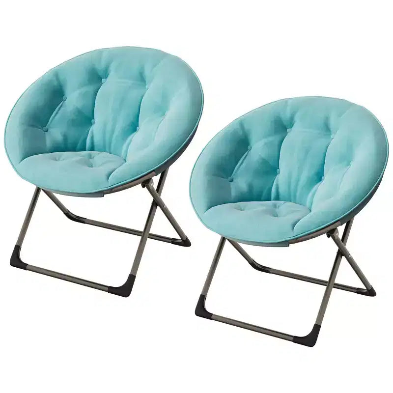 Comfy Saucer Chairs, Folding Reading Lounge Chair, Cozy Faux Fur Living Room Chair with Soft Thick Padded Seat & Metal Frame,Modern Style Bedroom Home