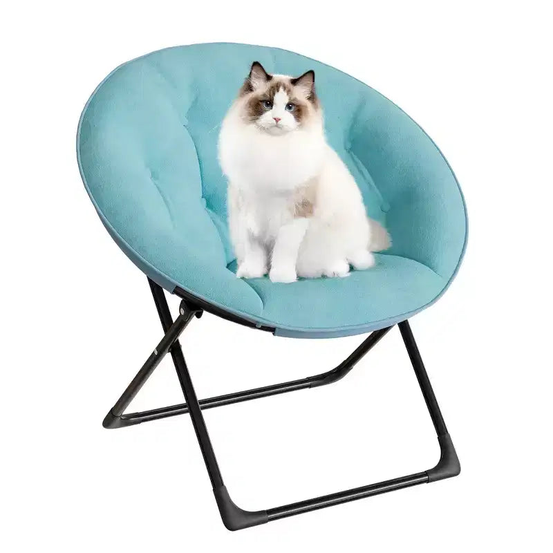 Comfy Saucer Chairs, Folding Reading Lounge Chair, Cozy Faux Fur Living Room Chair with Soft Thick Padded Seat & Metal Frame,Modern Style Bedroom Home