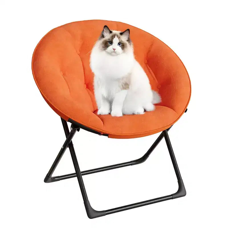 Comfy Saucer Chairs, Folding Reading Lounge Chair, Cozy Faux Fur Living Room Chair with Soft Thick Padded Seat & Metal Frame,Modern Style Bedroom Home