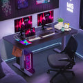 Electric Standing Computer Desk Adjustable Height 63in with Outlet Rolling Wheels Dual-Beam Frame Mouse Pad Spliced Desktop