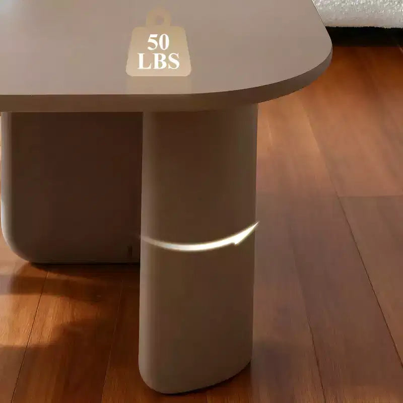 35 L-Shape Modern Coffee Table Khaki Green Paint Multi-Layer Free-Combo Corner White