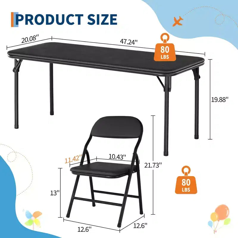 Kids Folding Table Only for Activities, Toddler Play Table for Learning and Crafts in Playroom, Classroom