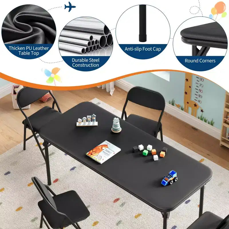 Kids Folding Table Only for Activities, Toddler Play Table for Learning and Crafts in Playroom, Classroom