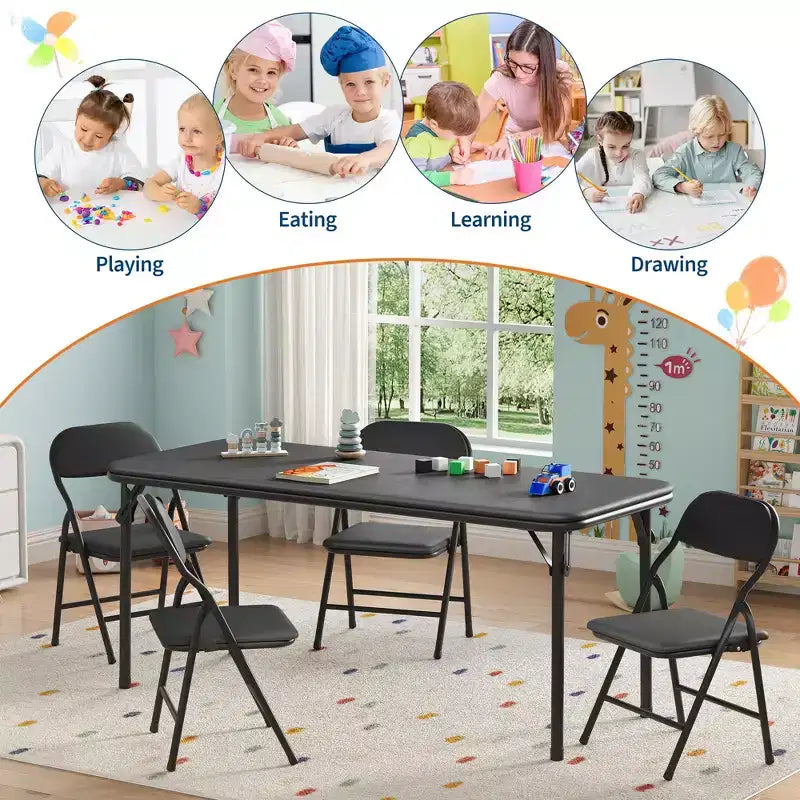 Kids Folding Table Only for Activities, Toddler Play Table for Learning and Crafts in Playroom, Classroom
