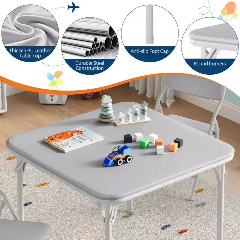 Kids Folding Table Only for Activities, Toddler Play Table for Learning and Crafts in Playroom, Classroom